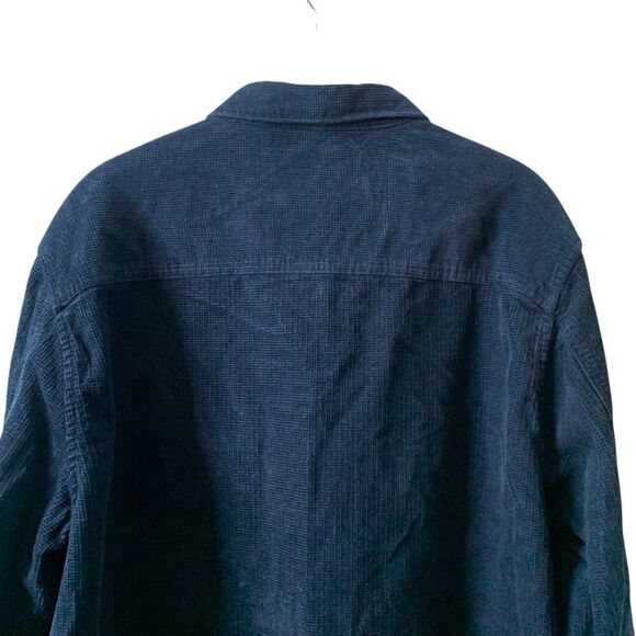 Le 31 Par Simons Overshirt Shacket Mens L Navy Long Sleeve Vision Organic Cotton - Picture 8 of 15